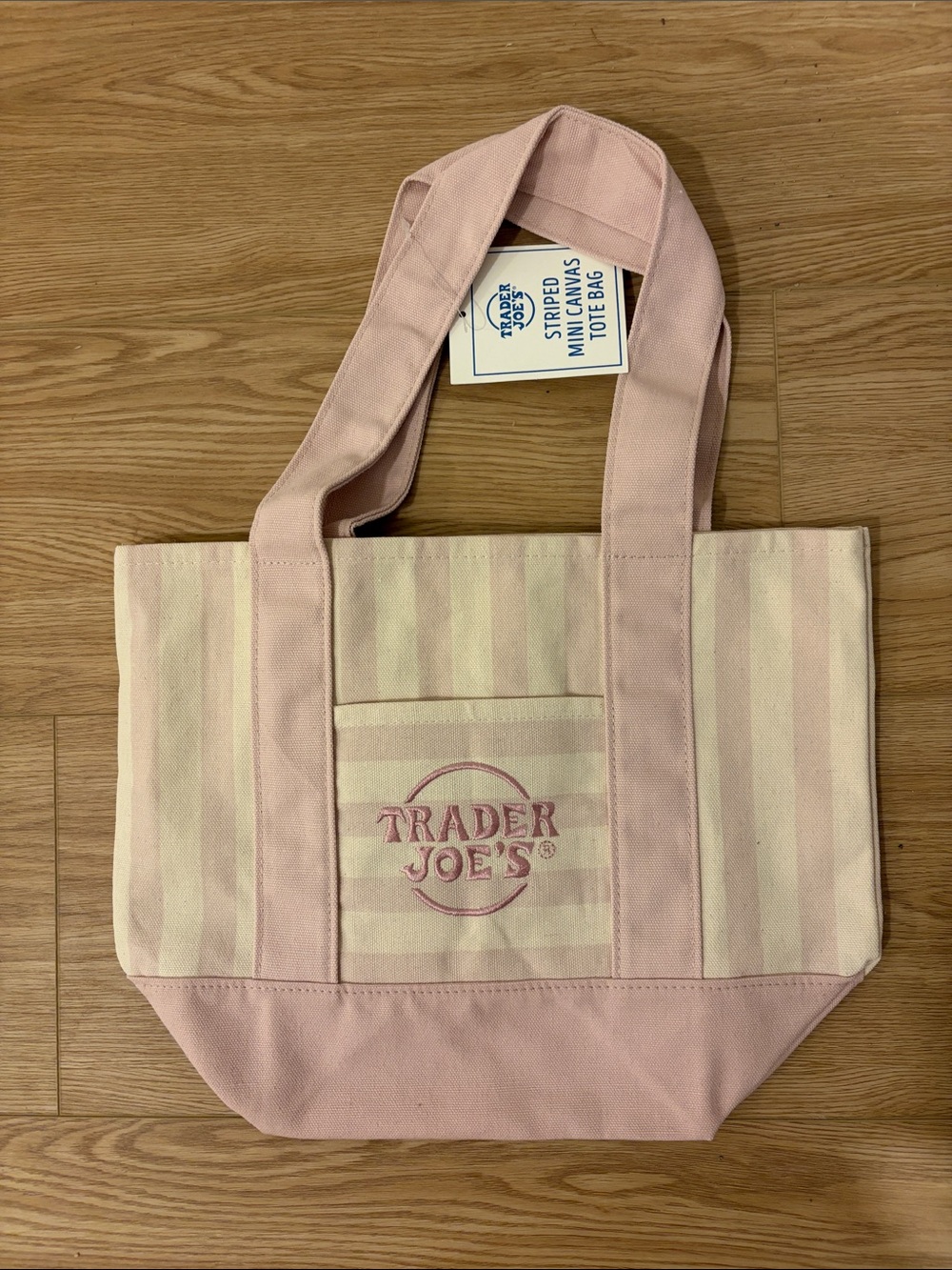 Trader Joe’s Striped Mini Tote- pink